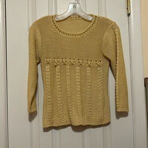 Knitted Sweater with 3/4 Sleeves